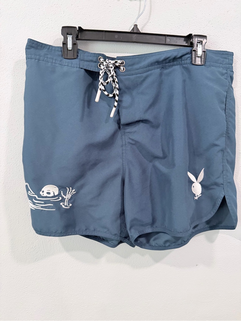 Playboy Board Shorts Blue PacSun Skeleton Bunny Swim Trunks Large